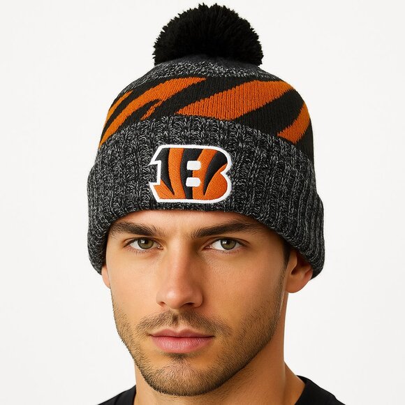 Cincinnati Bengals Beanie Pom Pom Hat - Picture 1 of 6